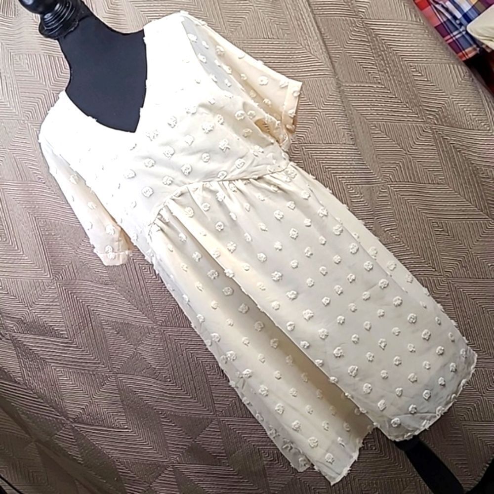 Kirundo sz M cream midi dress